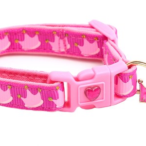 Coleira Crown Cat - Coroas Rosa em Rosa - Segurança Breakaway - B104D121