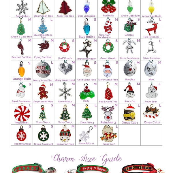 Collar Charms - Christmas Charms - Holiday - Extra Charms for Cat Collars - Bling - Jewelry