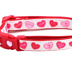 Valentines Day Cat Collar Red Conversation Hearts Breakaway Safety B84D226 image 6