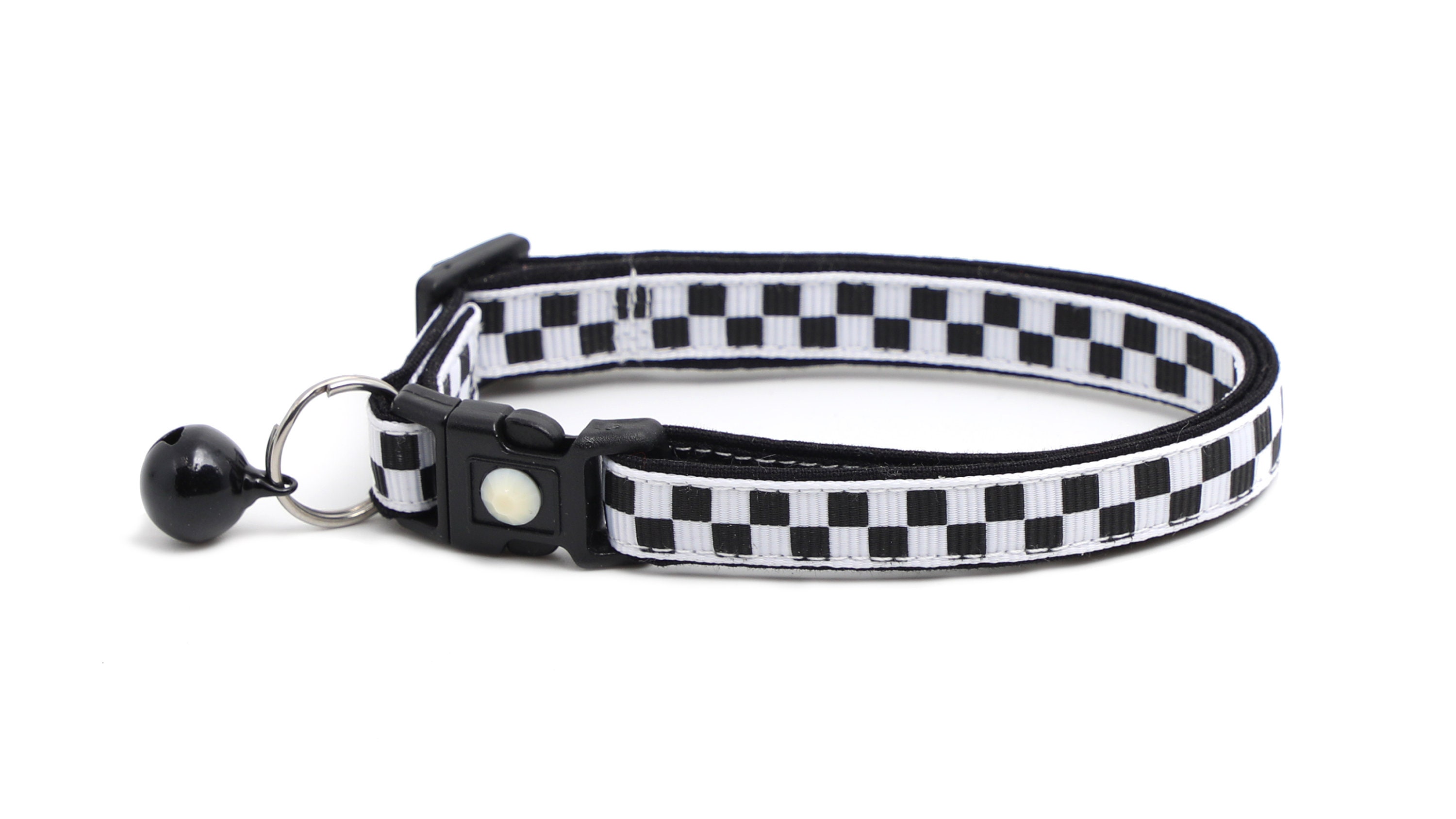 Checkered Cat Collar - Black and White Checks - Safety Breakaway ...
