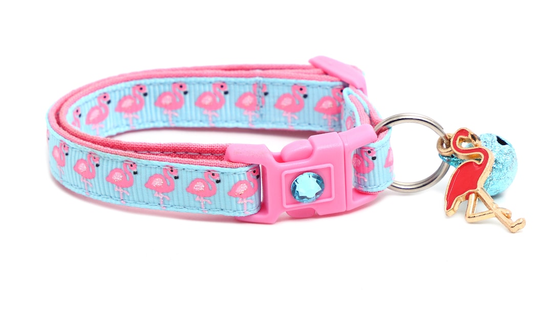 Pink flamingo cheap dog collar