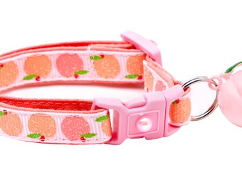 Peach Cat Collar - Peaches on Pink - Breakaway Safety - B176D269
