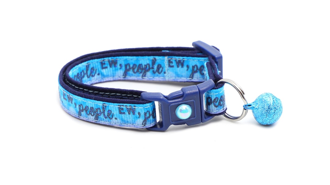 Funny Cat Collar Eww People on Blue and Purple Small Cat Etsy