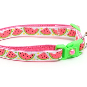 Summer Cat Collar Sweet Pink Watermelon on White Breakaway Safety B32D20 image 5