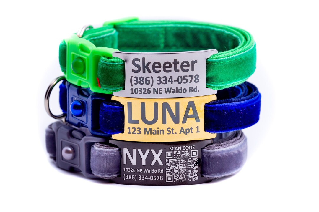 View of Silent on Collar Cat ID Tag - QR Code Pet Tag for Pugs2persians Collars ...