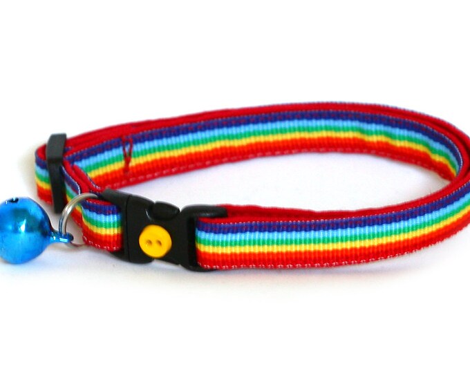 Rainbow Cat Collar Retro Rainbow Stripe Large Size Collar Etsy