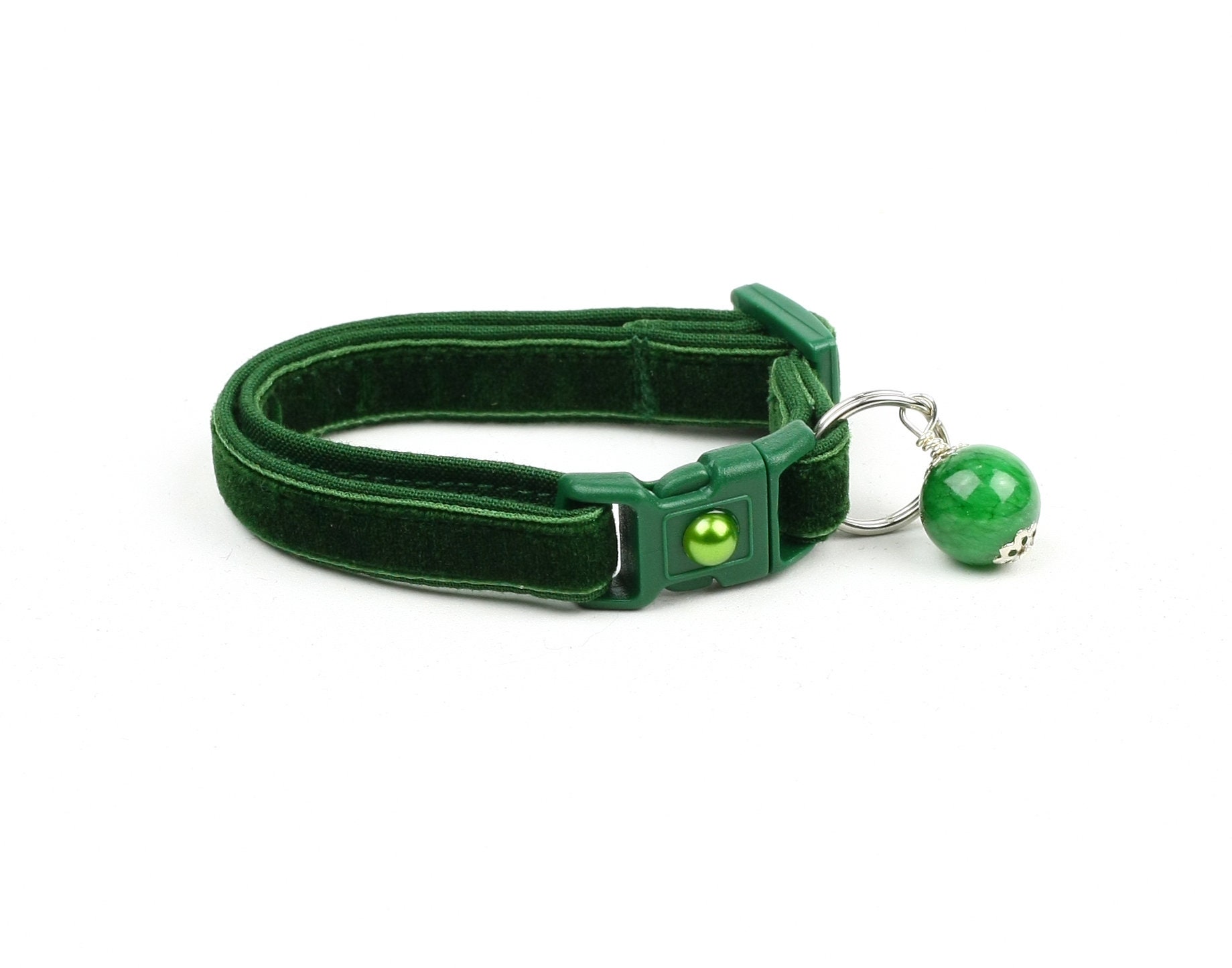 Soft Velvet Cat Collar Emerald Green Safety Breakaway Etsy Australia