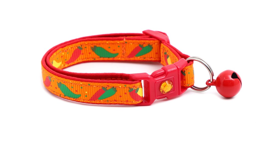 Pepper Cat Collar Spicy Peppers on Orange Breakaway Safety B131D240 Etsy