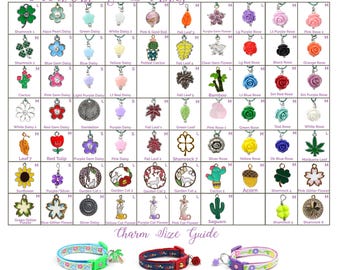 Dijes para collares - Dijes de flores - Plantas y flores - Dijes adicionales para collares de gatos - Bling - Joyería