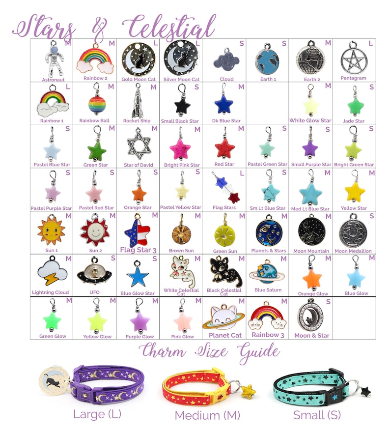 Collar Charms - Stars, Celestial, & Weather Charms - Extra Charms for Cat Collars - Bling - Jewelry image 1