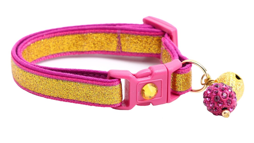 Gold Glitter Cat Collar gold Glitter Over Cranberry Breakaway Safety