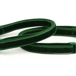 Soft Velvet Cat Collar - Emerald Green - Safety Breakaway - Kitten or Large Size B117D195 image 5