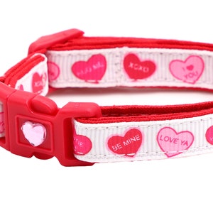 Valentines Day Cat Collar Red Conversation Hearts Breakaway Safety B84D226 None