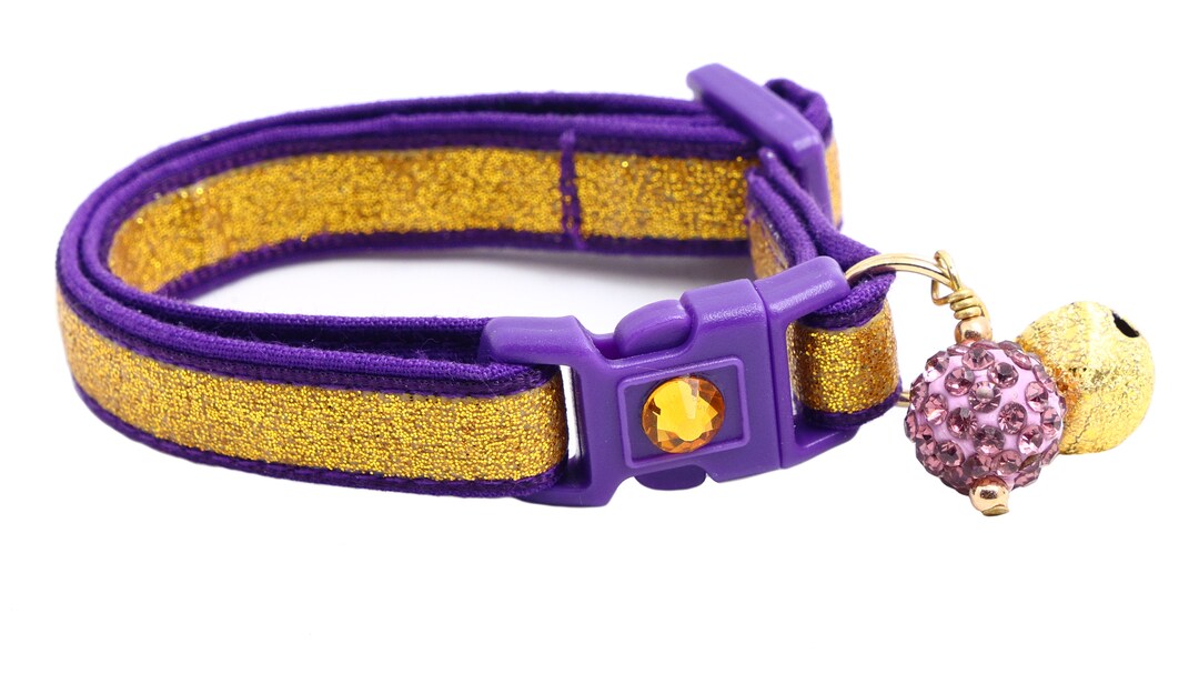 Gold Glitter Cat Collar gold Glitter Over Royal Purple Etsy