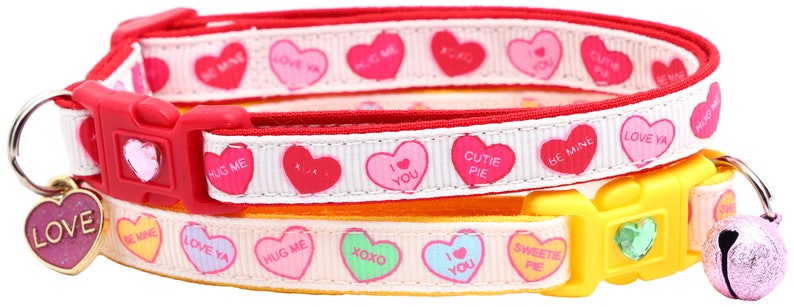 Valentines Day Cat Collar Red Conversation Hearts Breakaway Safety B84D226 image 9