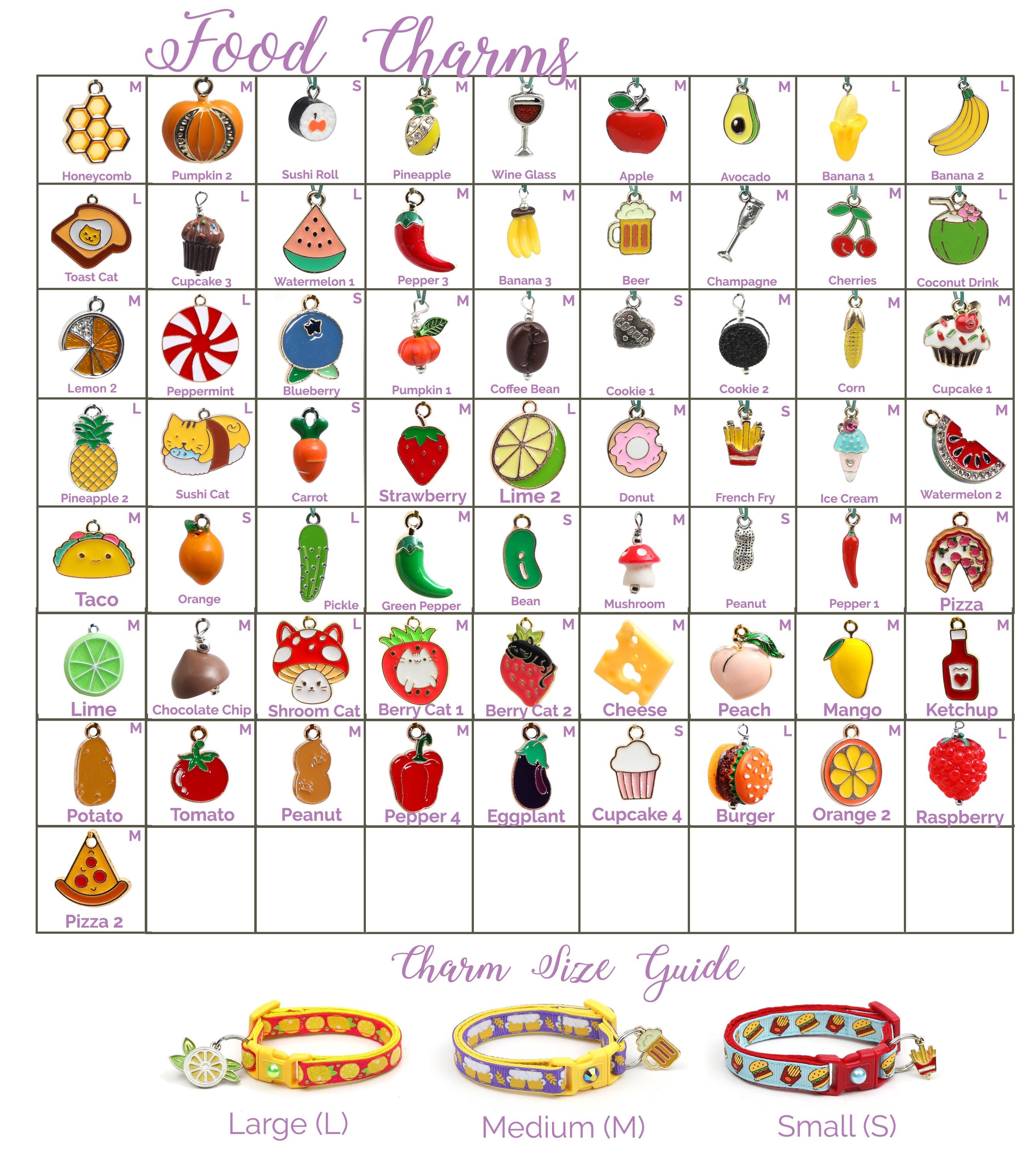 Collar Charms - Food Charms - Snacks - Extra Charms for Cat Collars - Bling - Jewelry