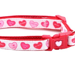 Valentines Day Cat Collar Red Conversation Hearts Breakaway Safety B84D226 image 3