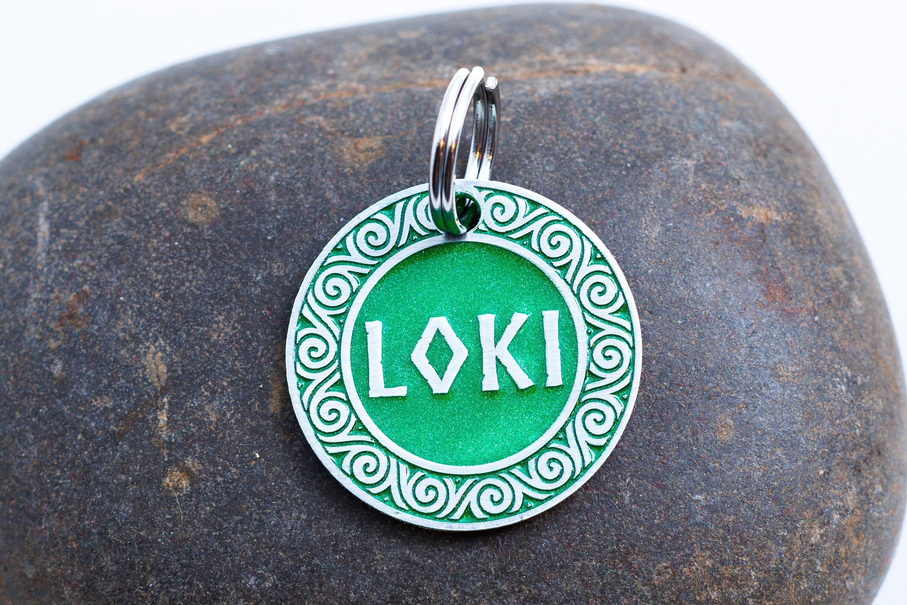 Deep Engraved Norse Style Pet ID Tag Personalized for your Cat or Dog