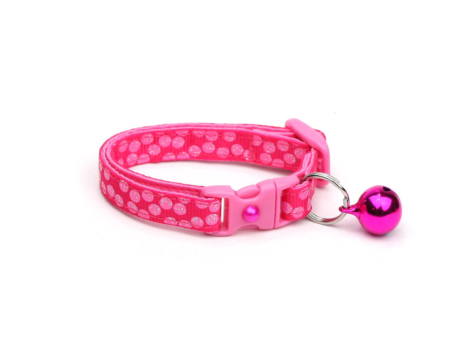 Polka Dot Cat Collar Pink Dots on Bright Pink Breakaway Etsy