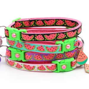 Summer Cat Collar Sweet Pink Watermelon on White Breakaway Safety B32D20 image 9