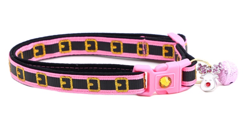 Christmas Cat Collar Pink Santa Belt Breakaway Safety B109D243 image 7