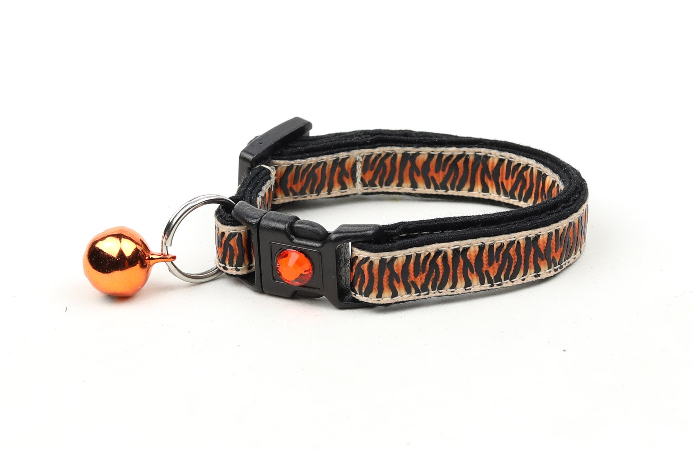 Tiger Cat Collar Tiger Print Kitten or Large Size Safety Etsy