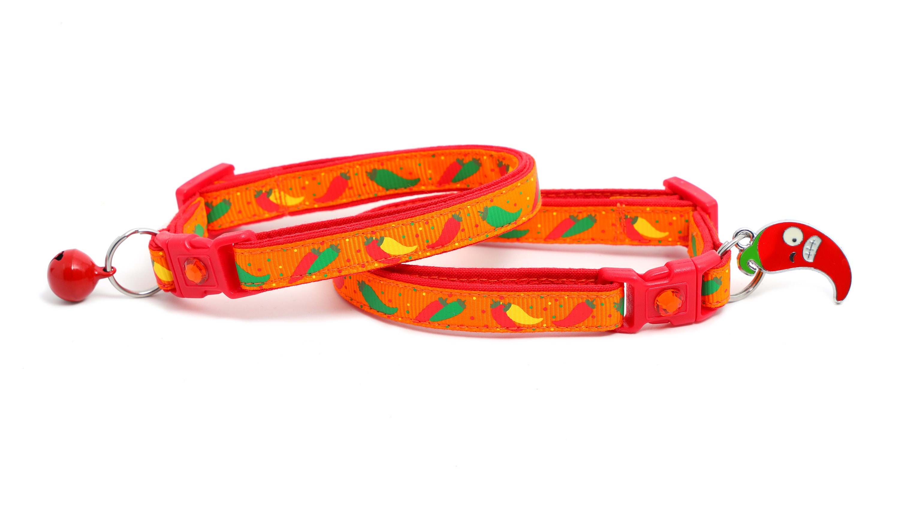 Pepper Cat Collar Spicy Peppers on Orange Small Cat / Etsy