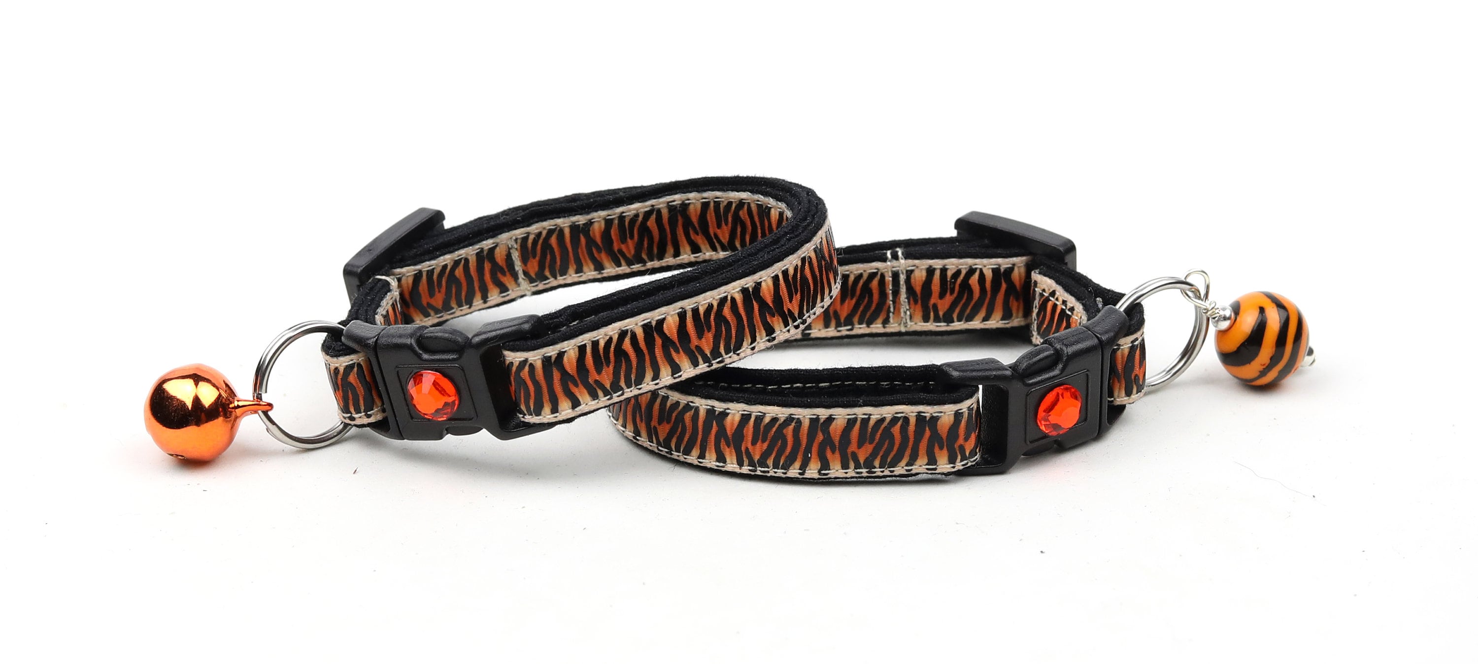Tiger Cat Collar Tiger Print Kitten or Large Size Safety Etsy