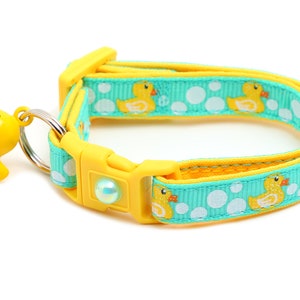 Duck Cat Collar - Rubber Duckies on Aqua - Breakaway Safety - B153D253