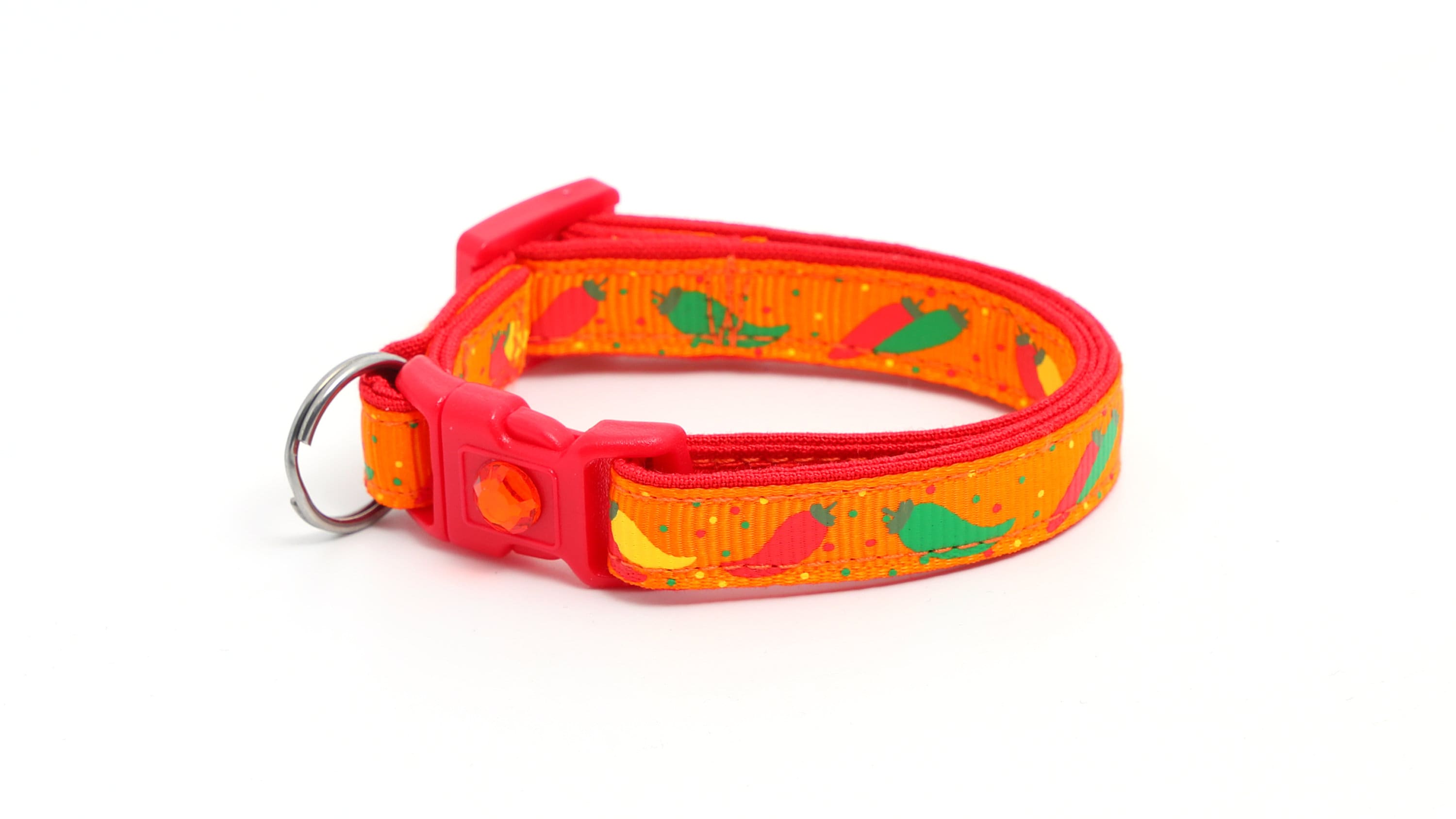 Pepper Cat Collar Spicy Peppers on Orange Small Cat / Etsy