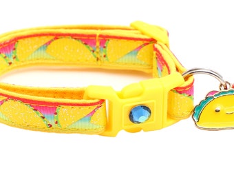 Taco Cat Collar - Tacos on Rainbow - Breakaway Safety - B39D239