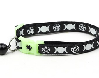 Katzenhalsbänder Mit Glocke - Leuchtende Mond & Sterne Halsbänder 2er Set