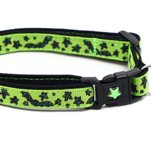 Halloween Cat Collar Spooky Bats and Stars on Green Breakaway Safety B59D137 image 3