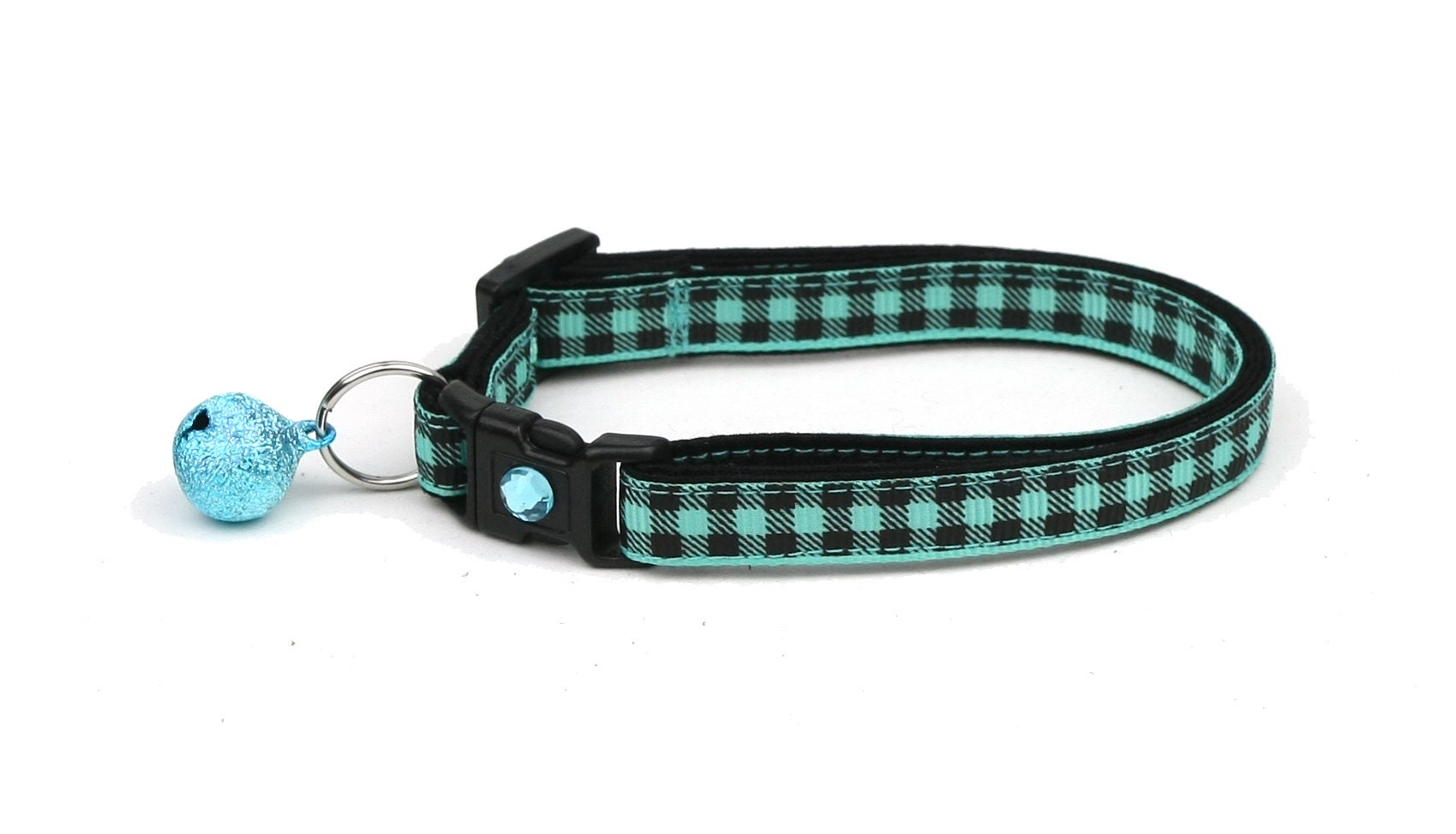 Plaid Cat Collar Buffalo Plaid on Teal Small Cat / Kitten Etsy