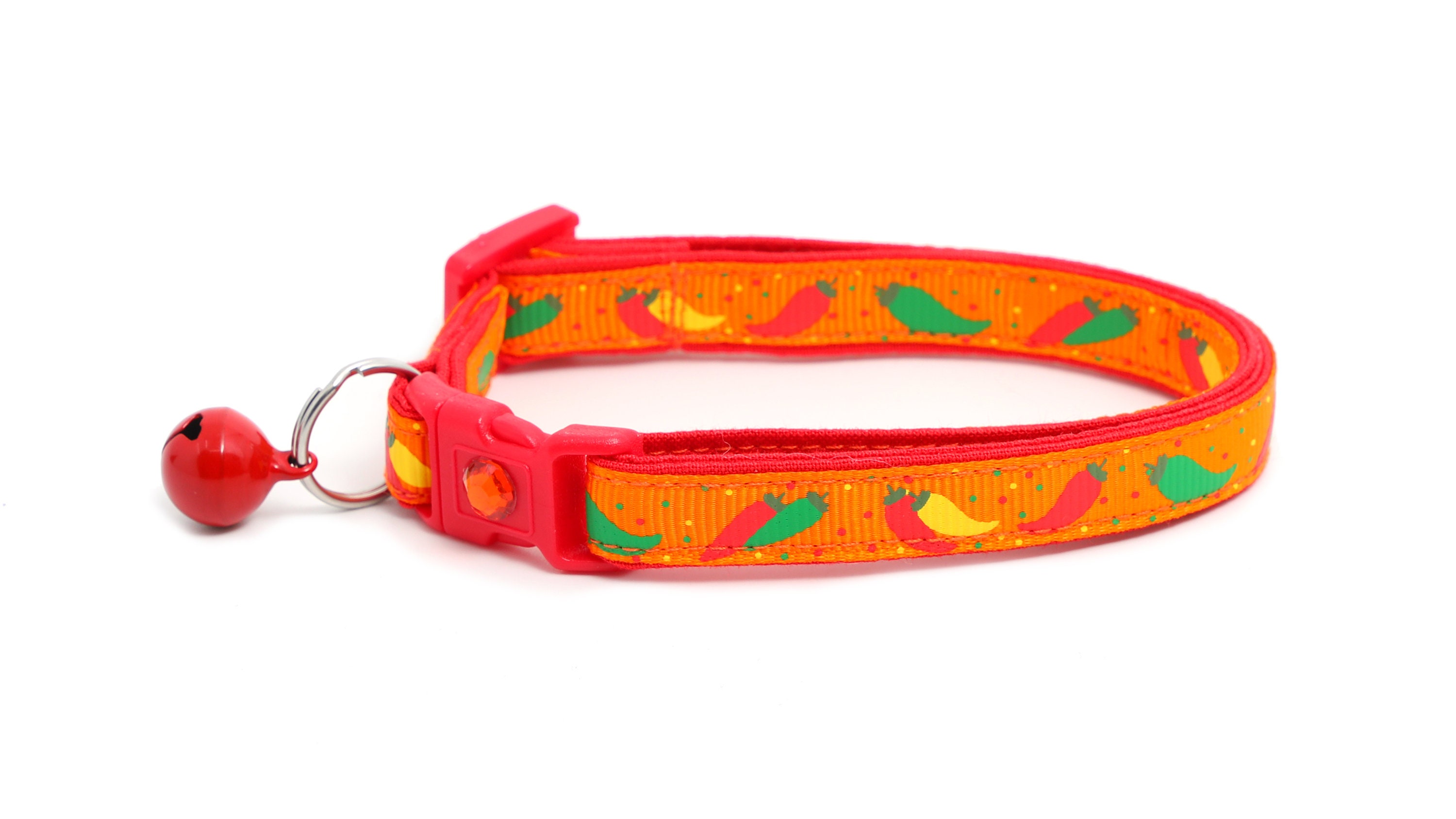 Pepper Cat Collar Spicy Peppers on Orange Small Cat / Etsy