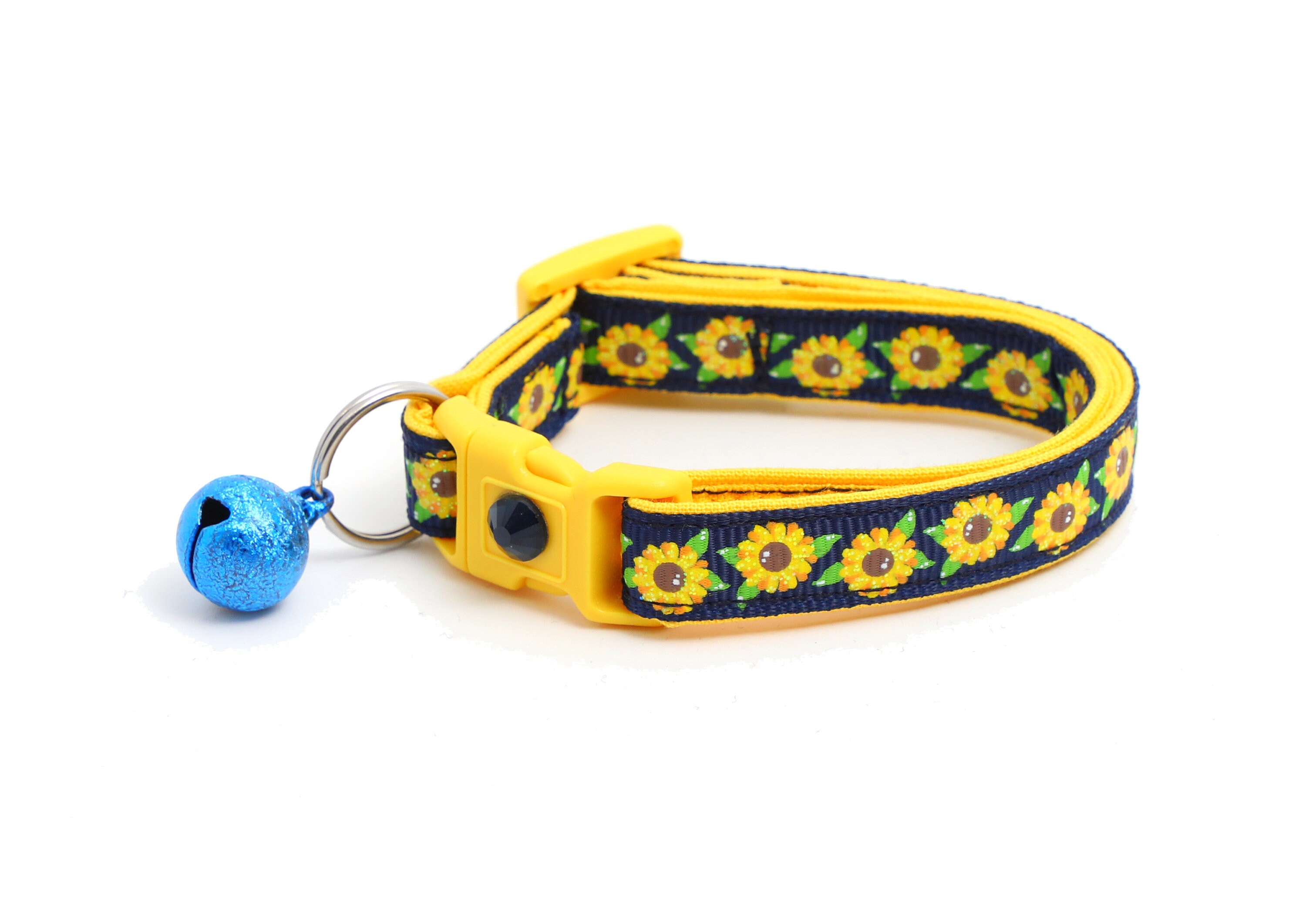 Sunflower Cat Collar Summer Sunflowers on Navy Small Cat / Etsy
