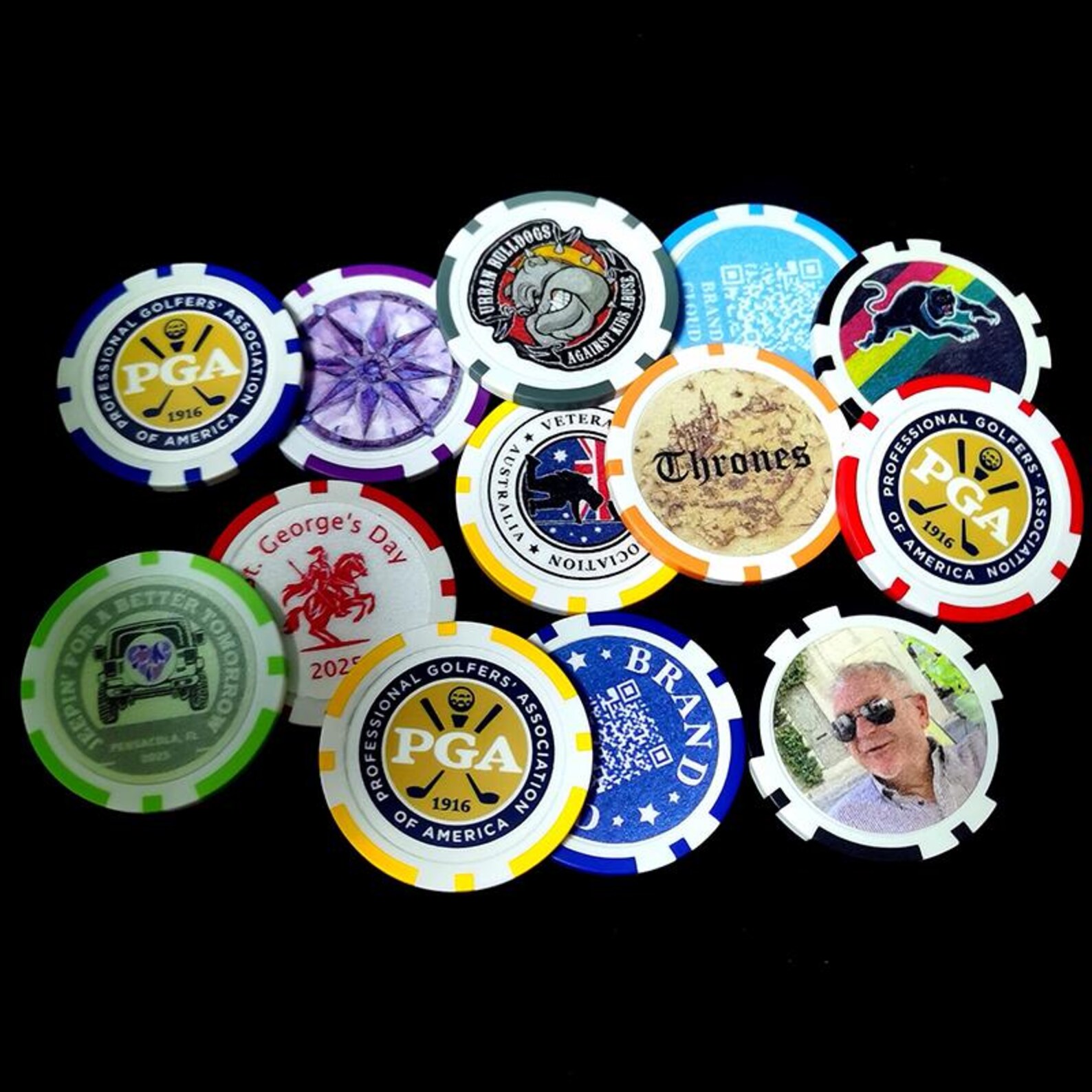 Custom Poker Chips Set: Clay Composite, Personalized Design, 100-piece ...