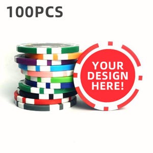 Custom Poker Chips Set - 100 Stück Heavyweight Clay Verbundstoff Chips für Tischspiele, Kasino Nächte, Golf Turniere & Restaurant Token Systeme