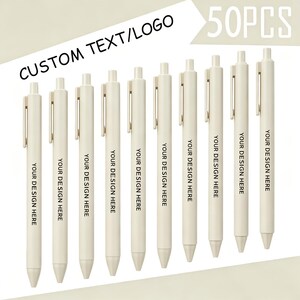 Personalized Pens with Logo Text Name Bulk Custom Pen for Office Church Business, White
