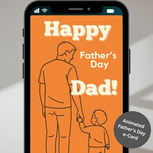 Happy Father&#39;s Day e-card, Digital Card, Instant Download, Digital Father&#39;s Day Greeting Card, Animated Father&#39;s Day Card