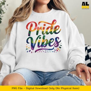 プライドバイブPNG、LGBTQ昇華デザイン、レインボーPNG、プライドデジタルダウンロード、クィアアートPNG