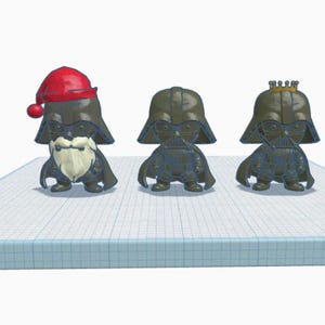 Vader 3-Pack STL File Set | Santa Vader, Classic Vader, and Royal Vader | 3D Printable Models | Digital Download