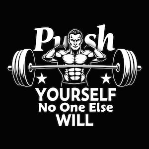 Motivational Gym Quote Poster: Strongman Weightlifting Fitness Art