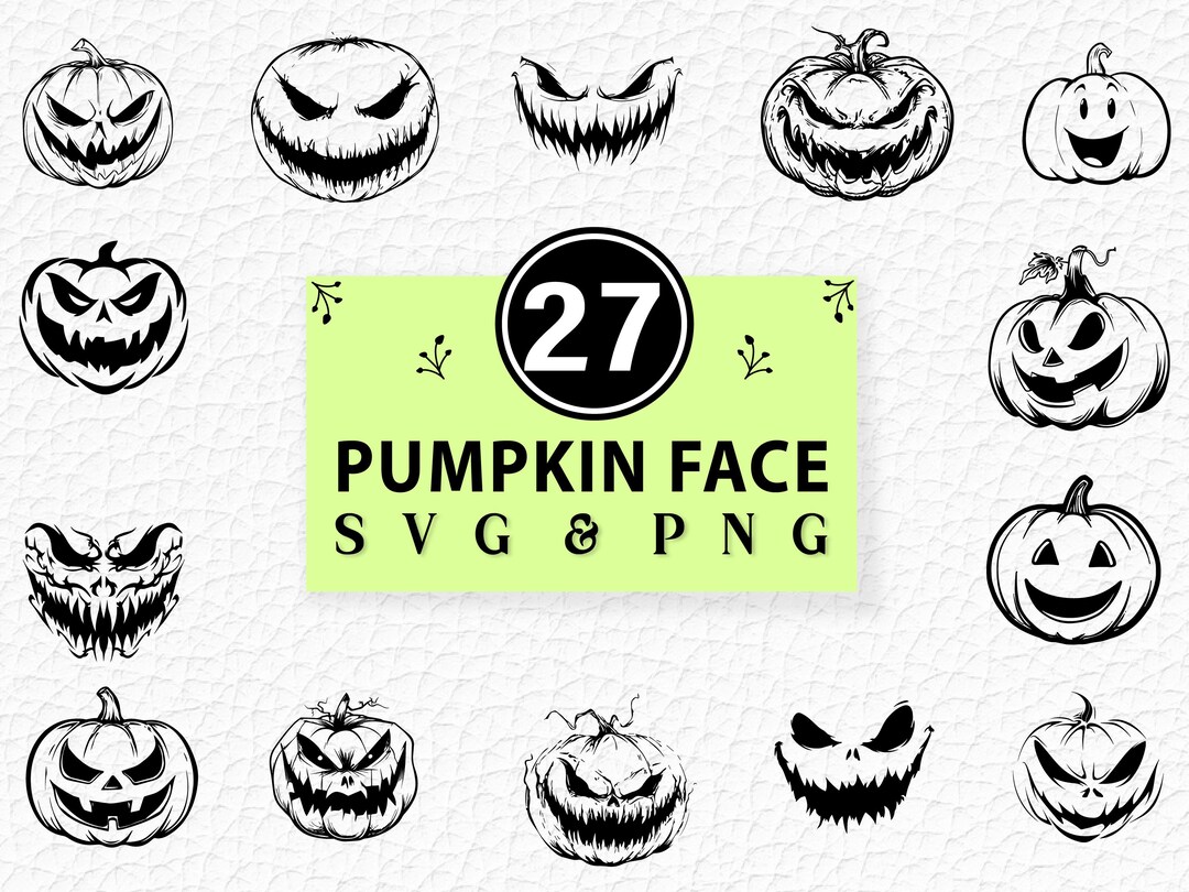 Jack O Lantern Pumpkin Face SVG PNG Bundle | Scary Funny Faces Clipart ...