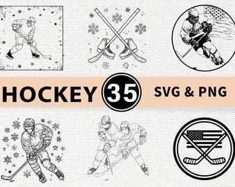 Hockey Silhouette SVG Bundle | Eishockey Spielerin PNG für Cricut