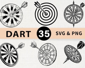 Dart Silhouette SVG PNG Bundle, Target Graphics (Digital Download)