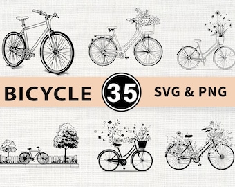 SVG-bundel fietssilhouet | Vintage racefiets SVG PNG Cricut
