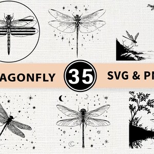 Dragonfly Silhouette SVG Bundle | Nature Insect Dragonfly PNG Cricut - Etsy