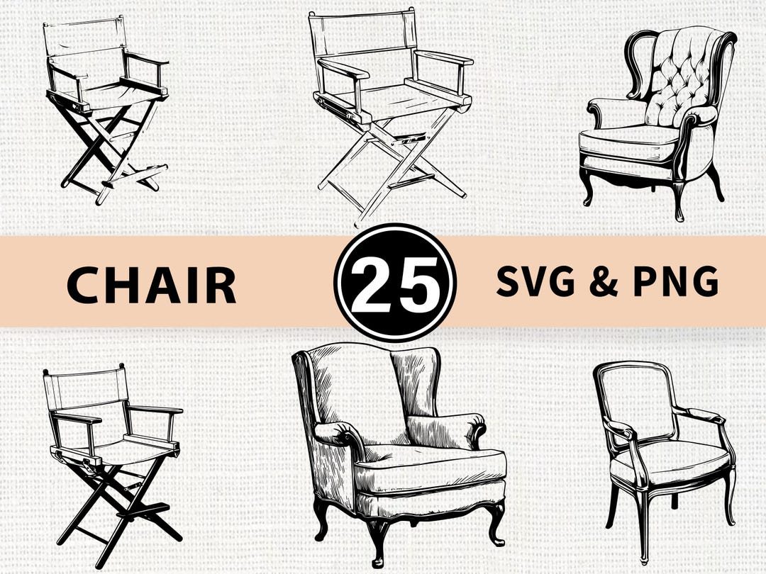 Simple Chair Svg Chair SVG PNG Bundle, Furniture Chair Clipart, Cricut Cut Files - Etsy