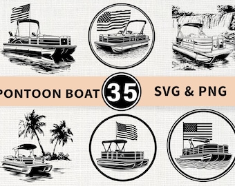 Stegboot Silhouette SVG PNG Bündel, Lake Life Clipart Vektor, Cricut Cut Files